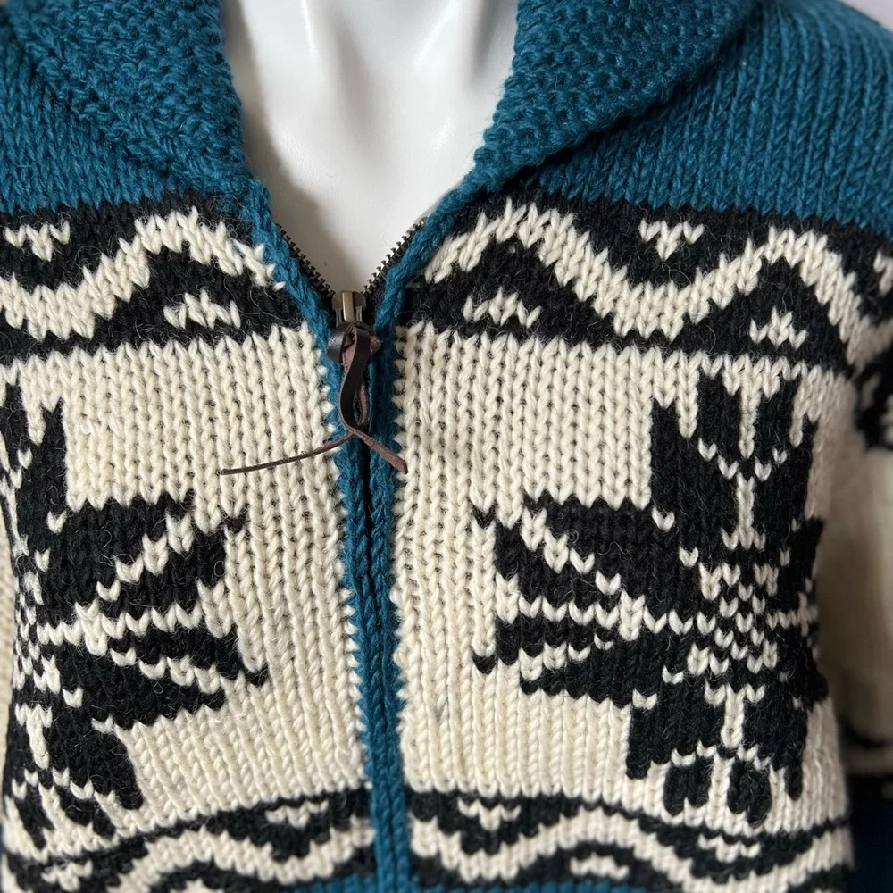SUNDANCE Nordic wool zip up cardigan